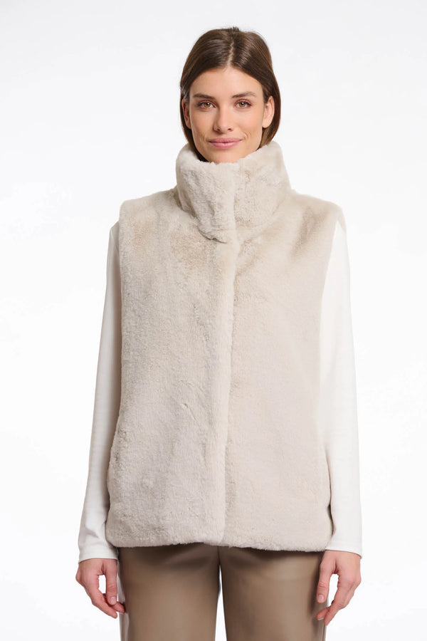 Lison Short Faux Fur Waistcoat Birch